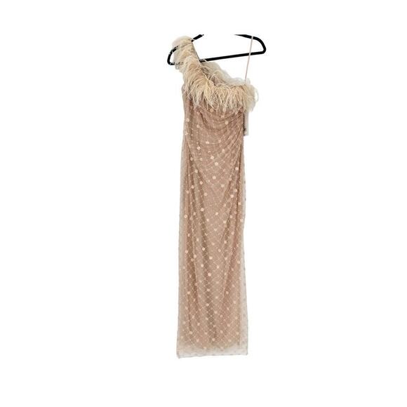 Mac Duggal Prom Long One Shoulder Side Slit Formal Gown Dress Rose Size 4 NWT - Picture 9 of 13